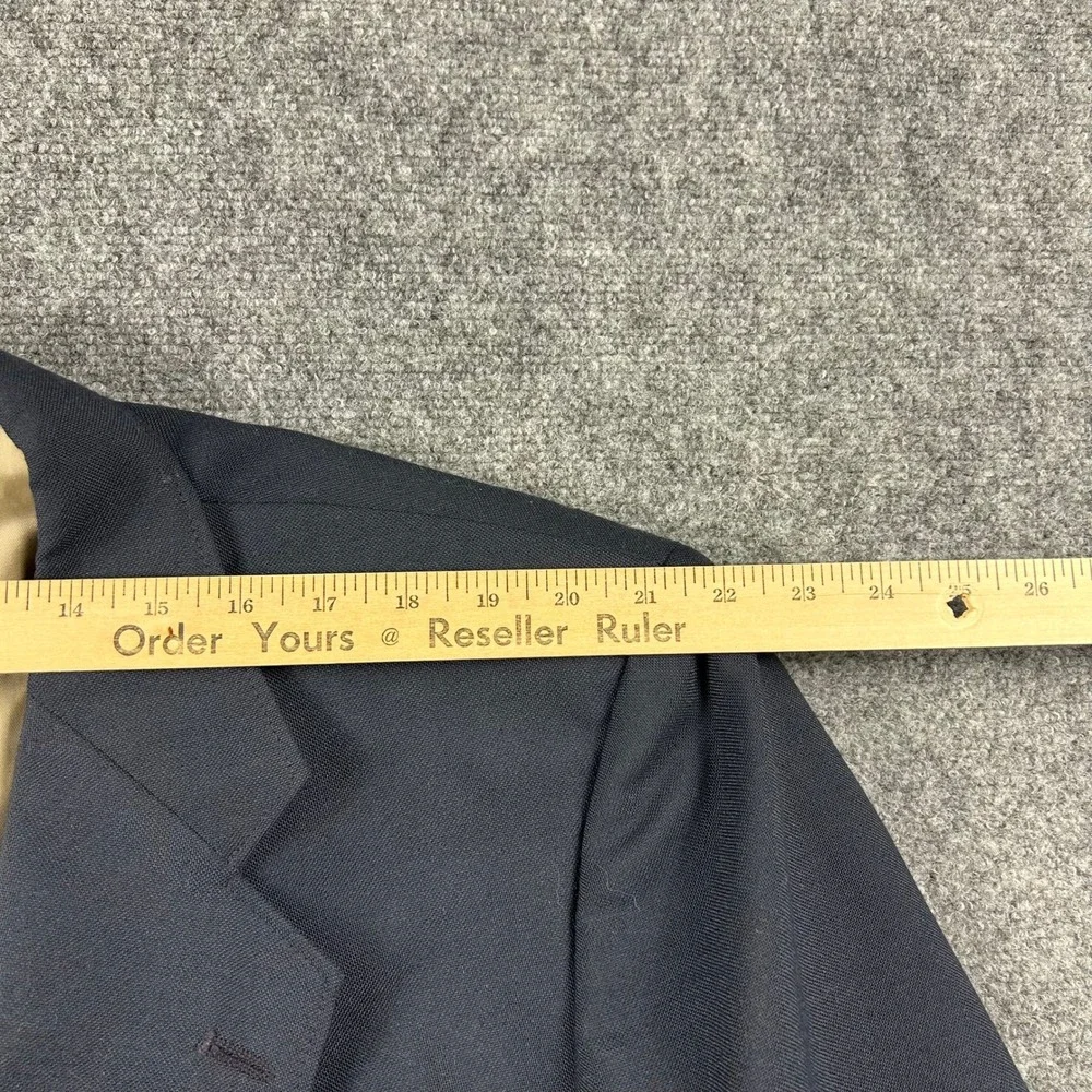 Stanley Blacker Blazer Mens 54R Navy Blue Gold‎ Buttons Classic Hopsack Sport